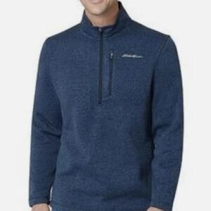 Eddie Bauer Quarter-Zip Pullover In Blue Gray EUC